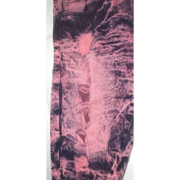 Track 23 Intelligent Design Distressed Shorts Black Acid wash Mens Size 34 Y2K - Picture 4 of 11